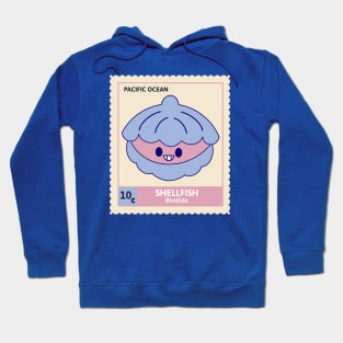 Kawaii Cute Smiley Shell, Ocean Stamp Collection, Shellfish Hoodie